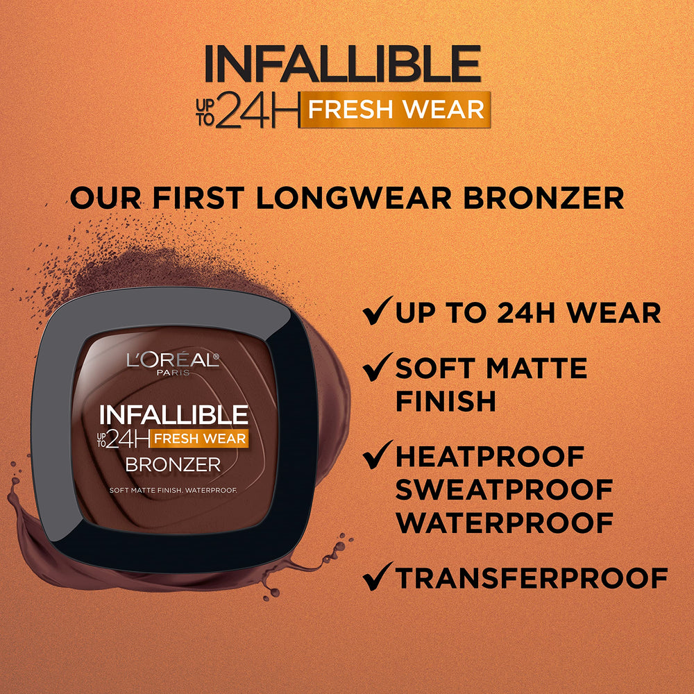 L'Oreal Paris Infallible Soft Matte Bronzer compact close-up showing matte texture