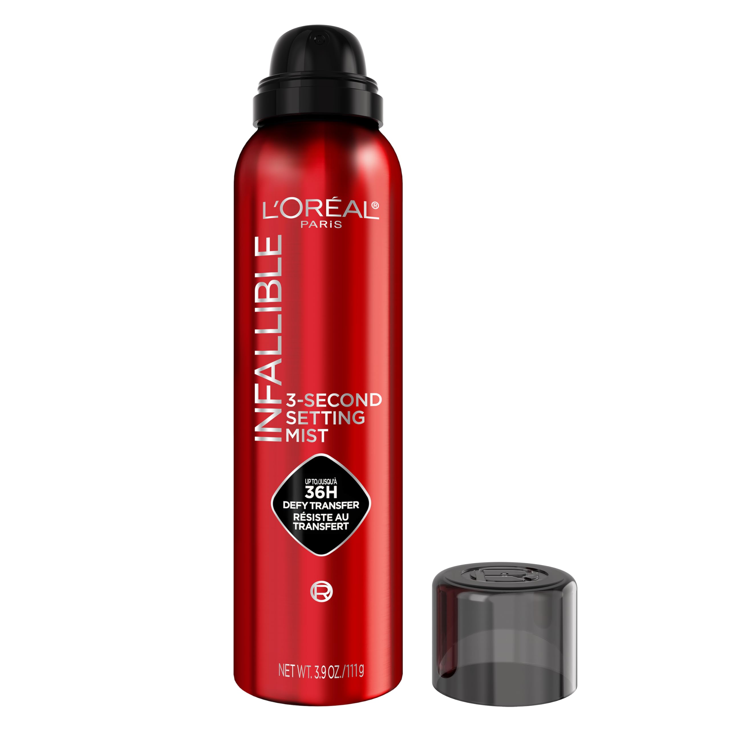 L’Oréal Paris Infallible XL bruma de fijación en 3 segundos para maquillaje duradero.
