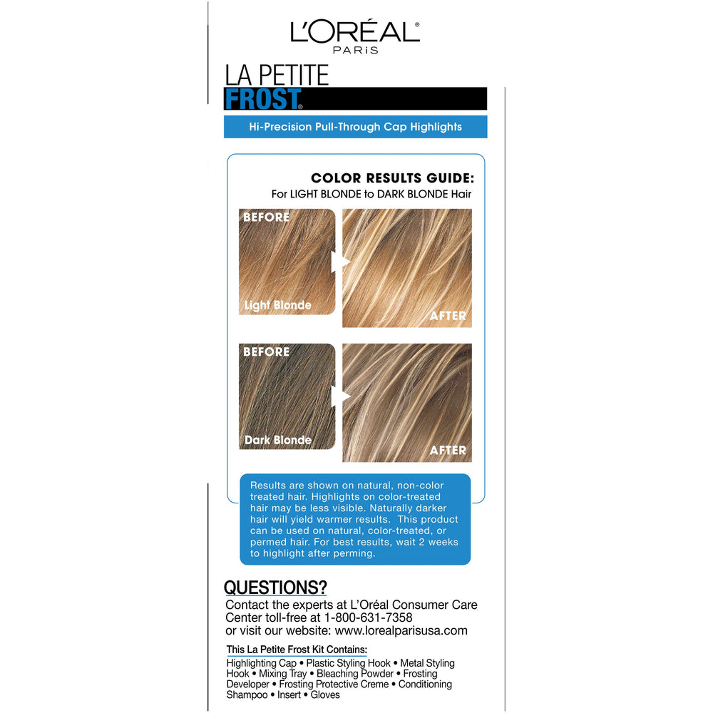 L'Oreal Paris La Petite Frost Chardonnay short-hair kit offers quick, salon-inspired results.