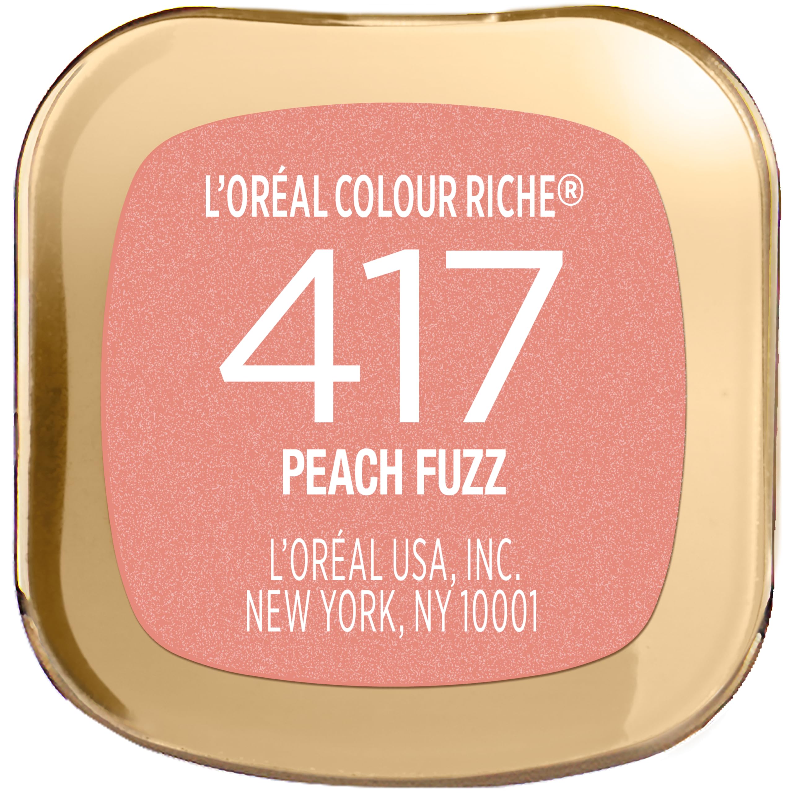 L'Oreal Paris Colour Riche Peach Fuzz, enriquecido con aceite de argán para nutrir labios.