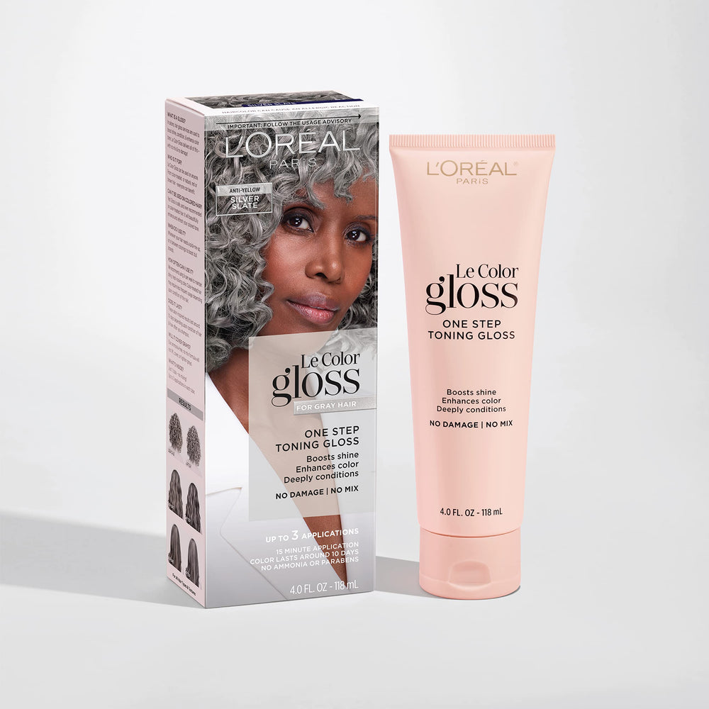 L'Oreal Paris Le Color Gloss silver-slate-bottle highlights brass neutralization
