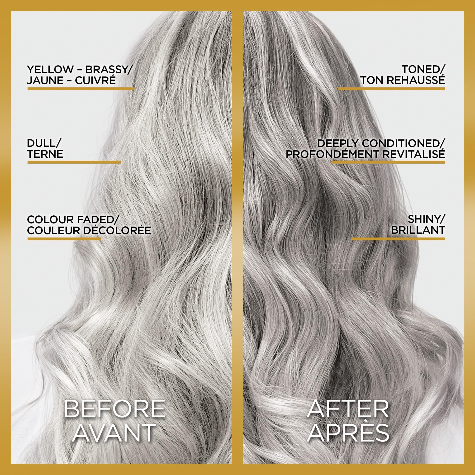 L'Oreal Paris Le Color Gloss on silver hair in shower neutralizes brass.