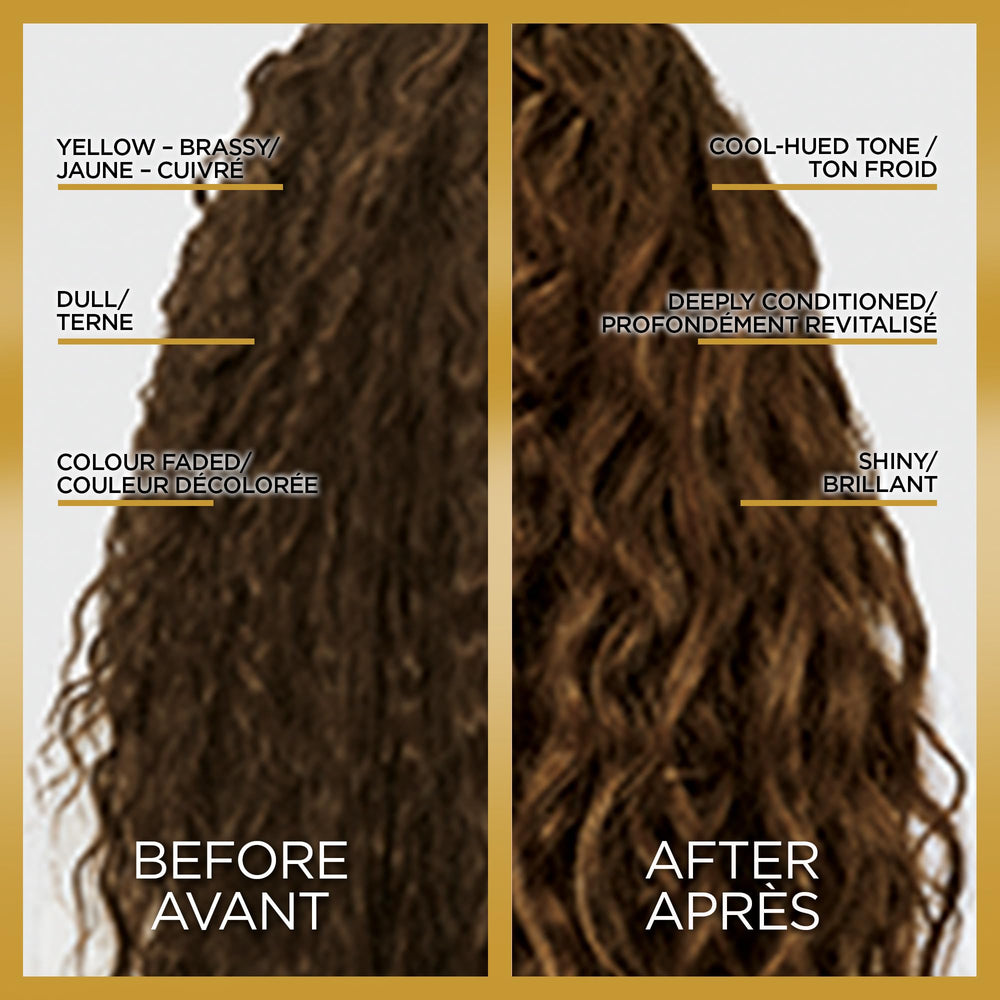 L'Oreal Paris Le Color One Step Toning Gloss on hair delivers cooling brunette tone and gloss.
