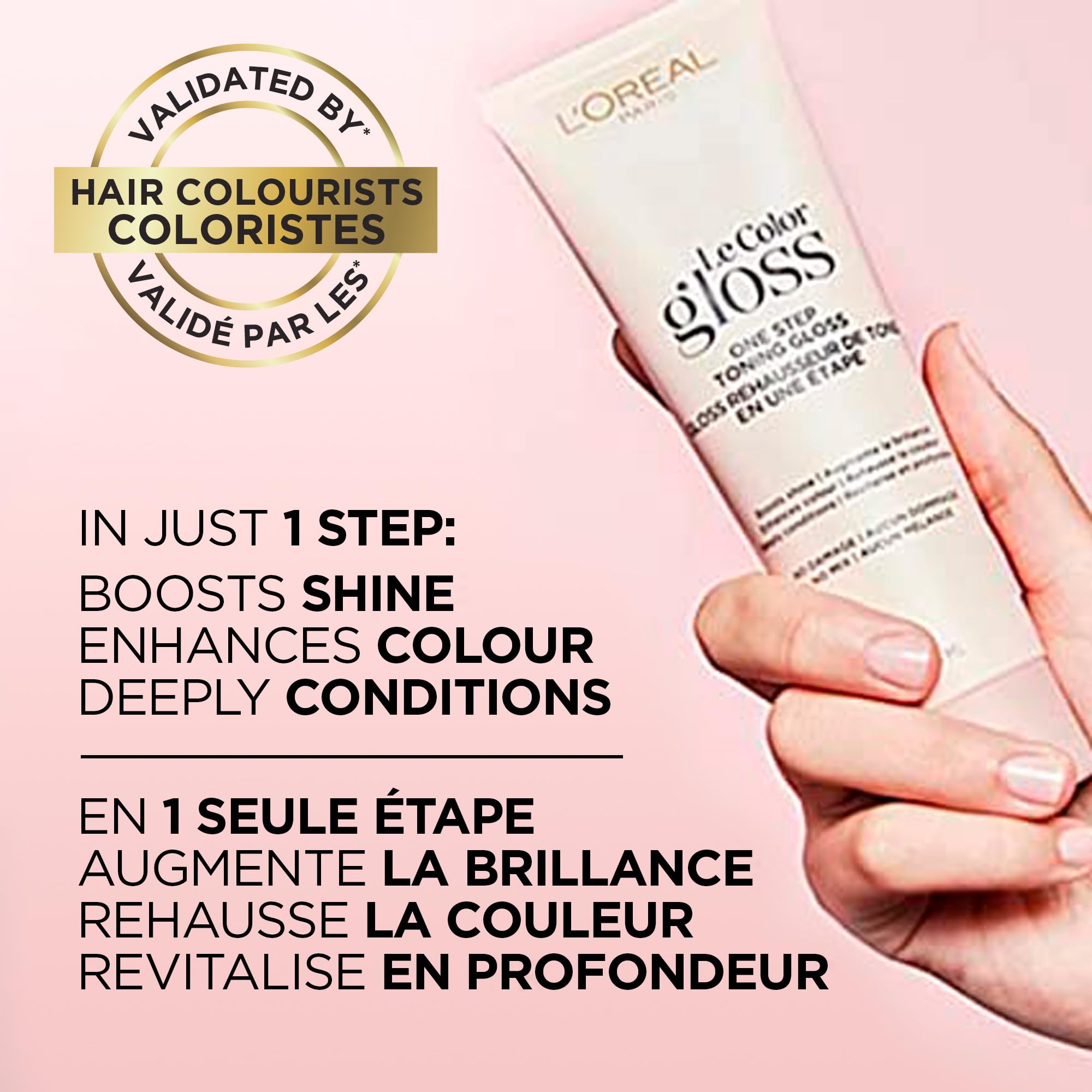 L'Oreal Paris Le Color One Step Toning Hair Gloss vegan conditioning base nourishes hair