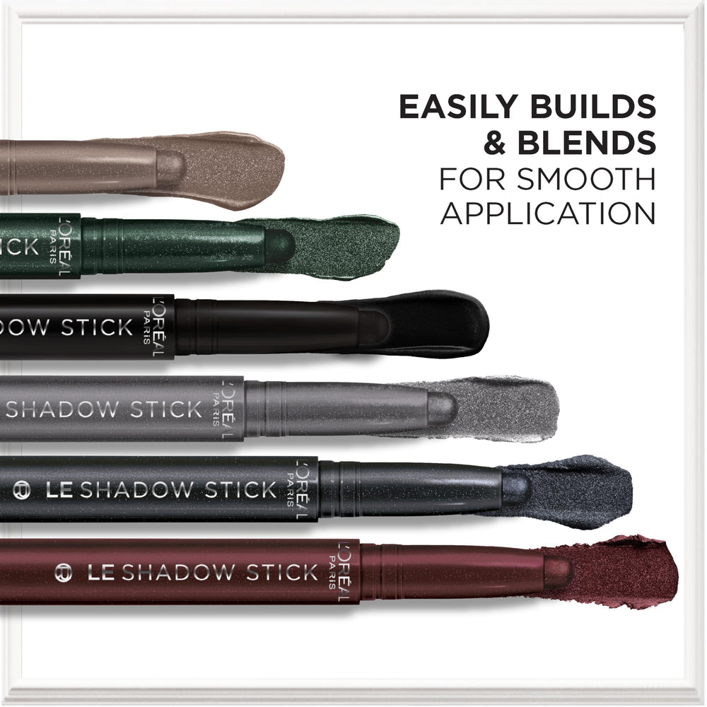 L'Oreal Paris Le Shadow Stick Twilight Emerald shimmer highlight for versatile looks.
