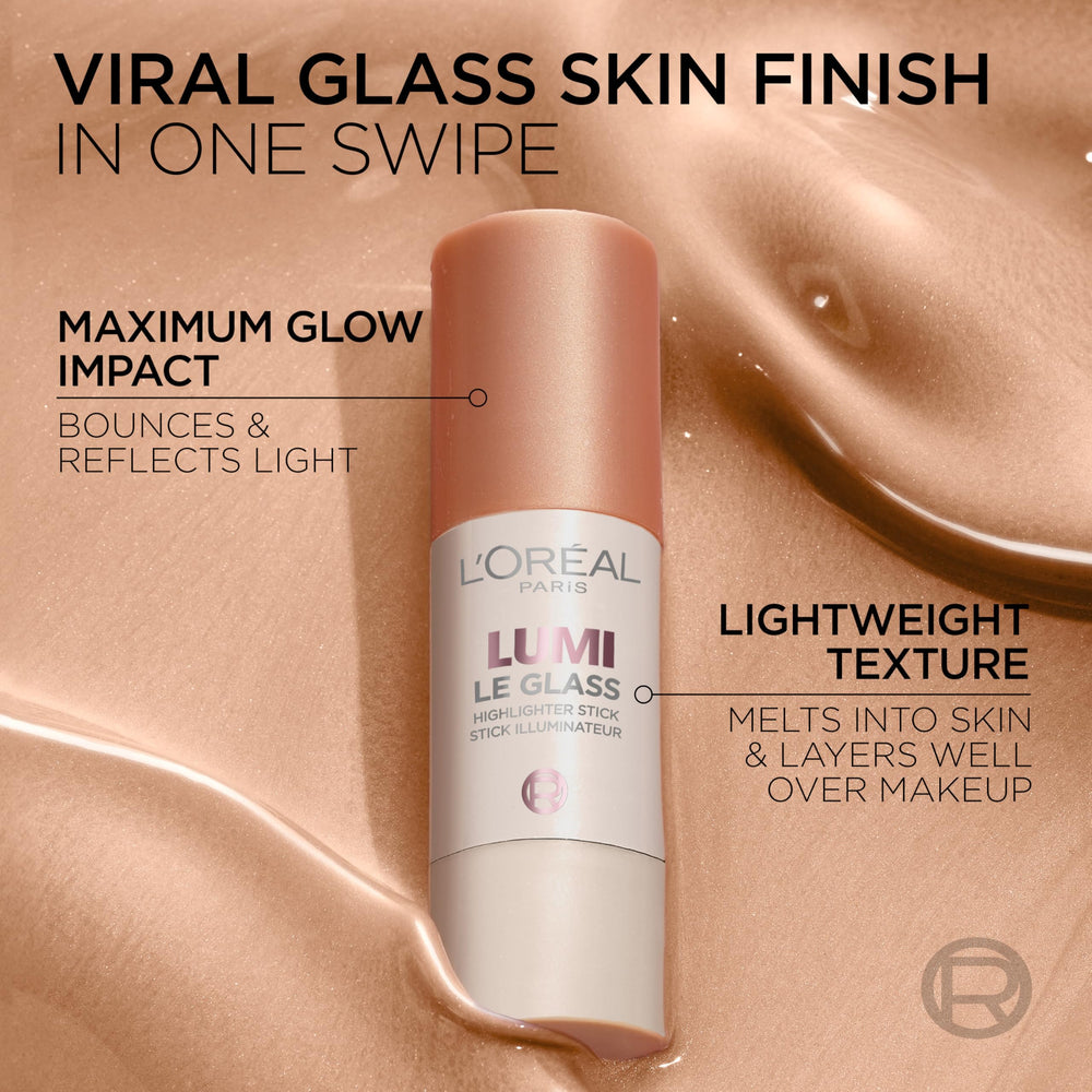 L'Oreal Paris Lumi Le Glass Stick para uso diario con brillo suave.