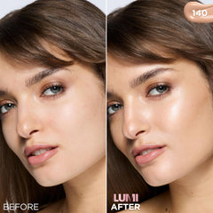 Aplicación de Lumi Le Glow Tint sobre la piel para acabado ligero y natural.