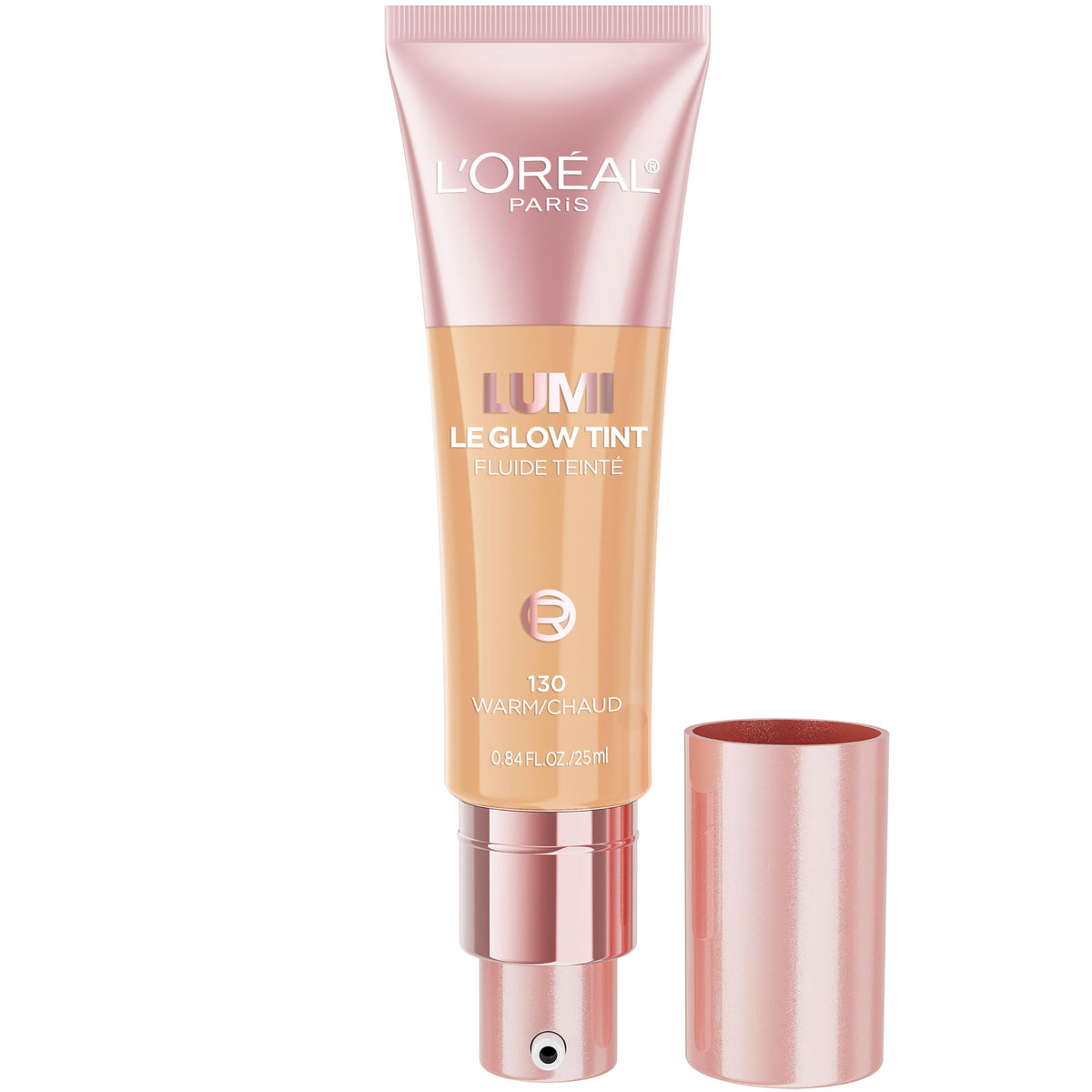 L'Oreal Paris Lumi Le Glow Tint envase luminoso para un look natural.