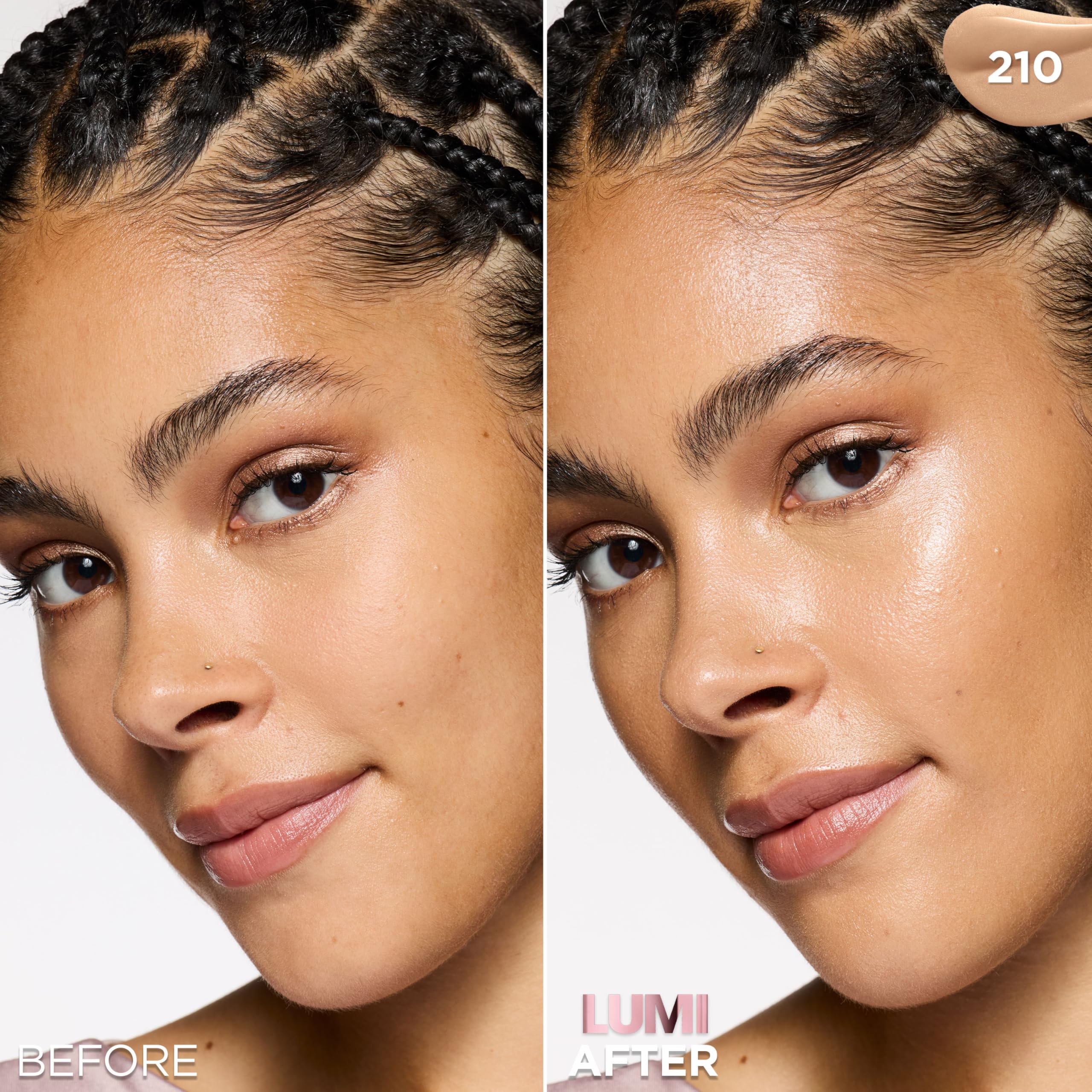 L'Oreal Paris Lumi Le Glow Tint applied on skin for seamless blending.