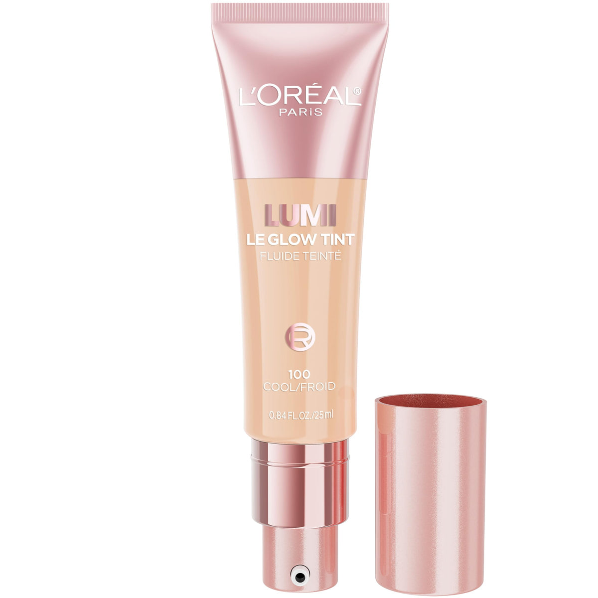 L’Oréal Paris Lumi Le Glow Tint: botella mostrando acabado ligero para piel natural