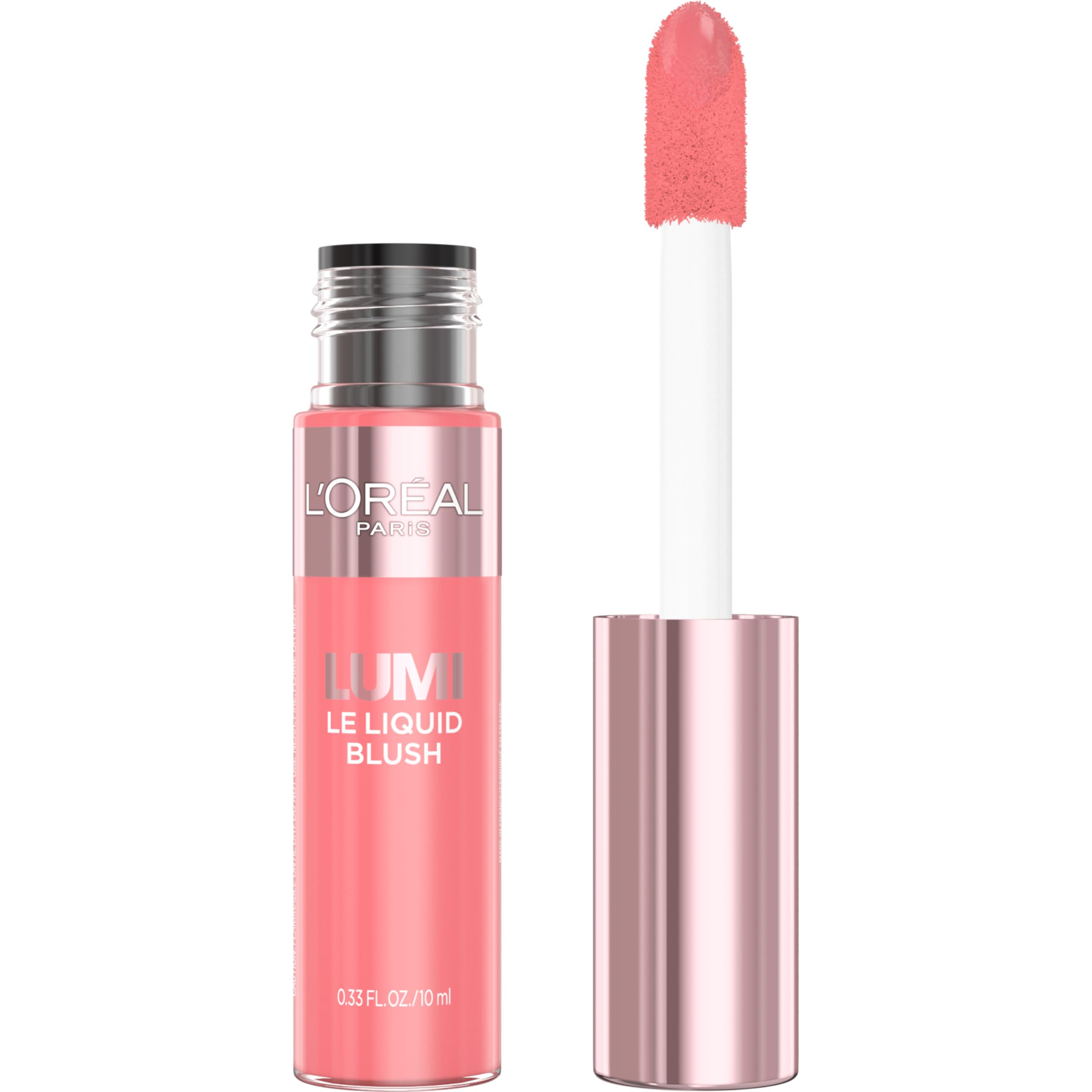L’Oréal Paris Lumi Le Liquid Blush rosa intenso: acabado luminoso para un look radiante.
