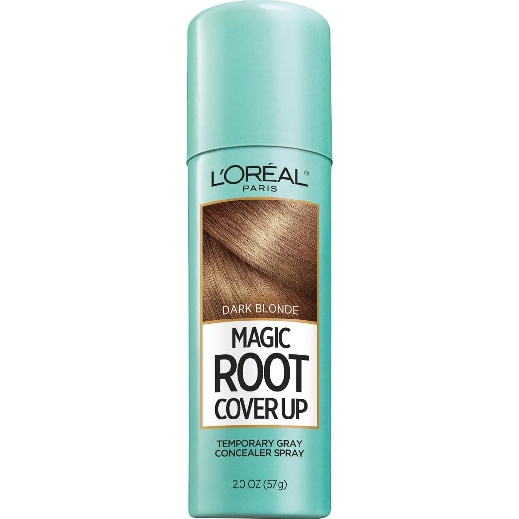 L'Oreal Paris Magic Root Cover Up spray covers gray roots quickly.