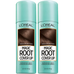 L'Oreal Paris Magic Root Cover Up gray-concealer spray conceals roots instantly.