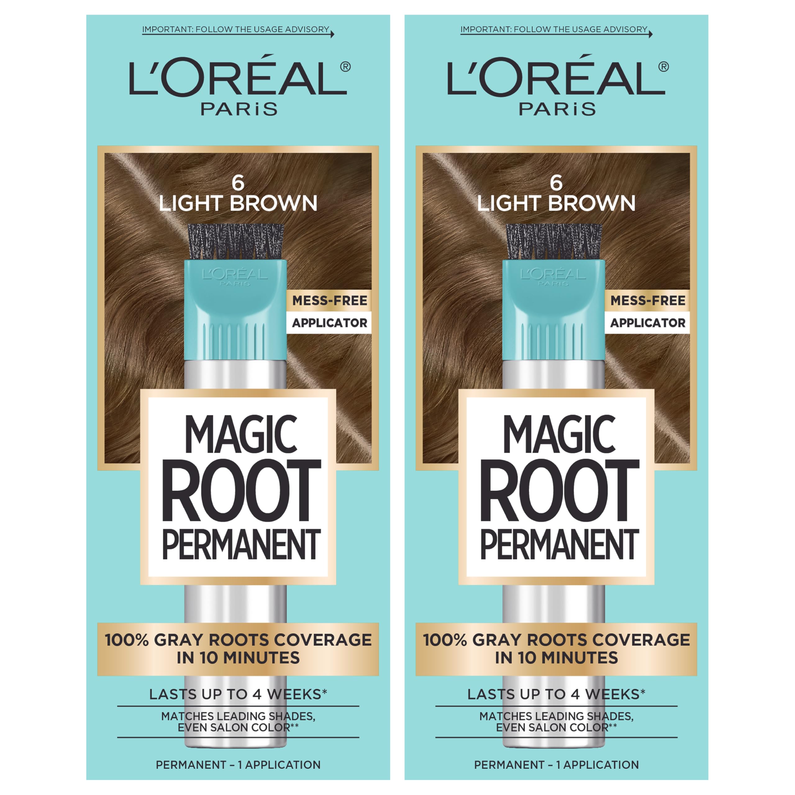 L’Oréal Paris Magic Root Permanent bottle and precision brush for fast root touch-ups.