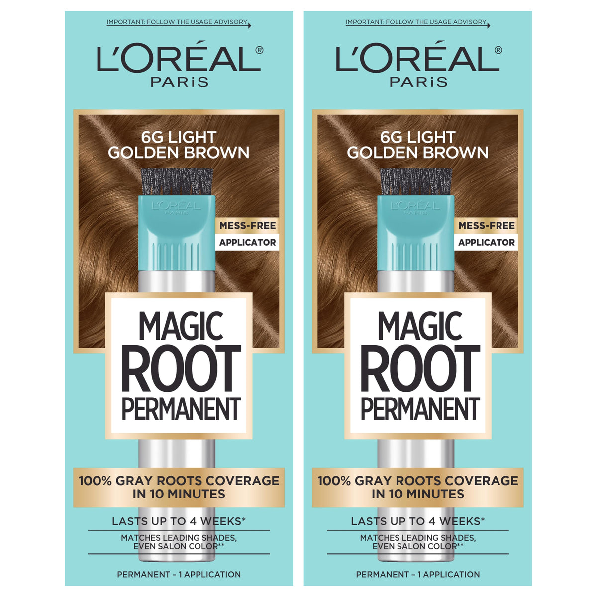 L’Oréal Paris Magic Root Permanent Color being applied with precision brush for quick gray root coverage