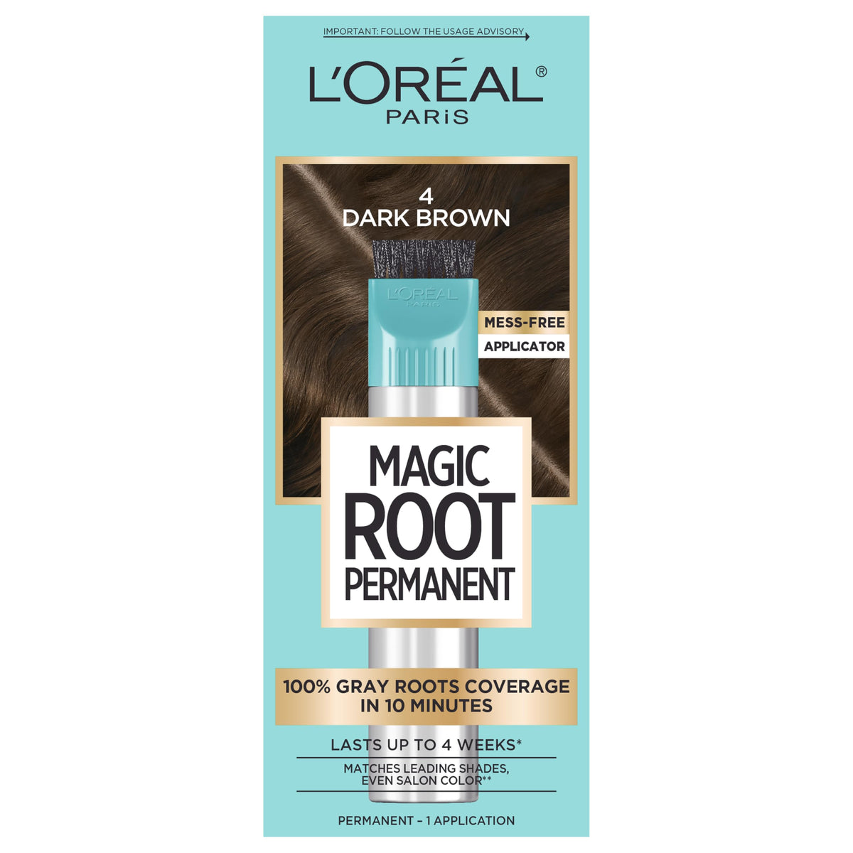L'Oreal Paris Magic Root Rescue bottle demonstrates fast gray coverage for quick touch-ups.