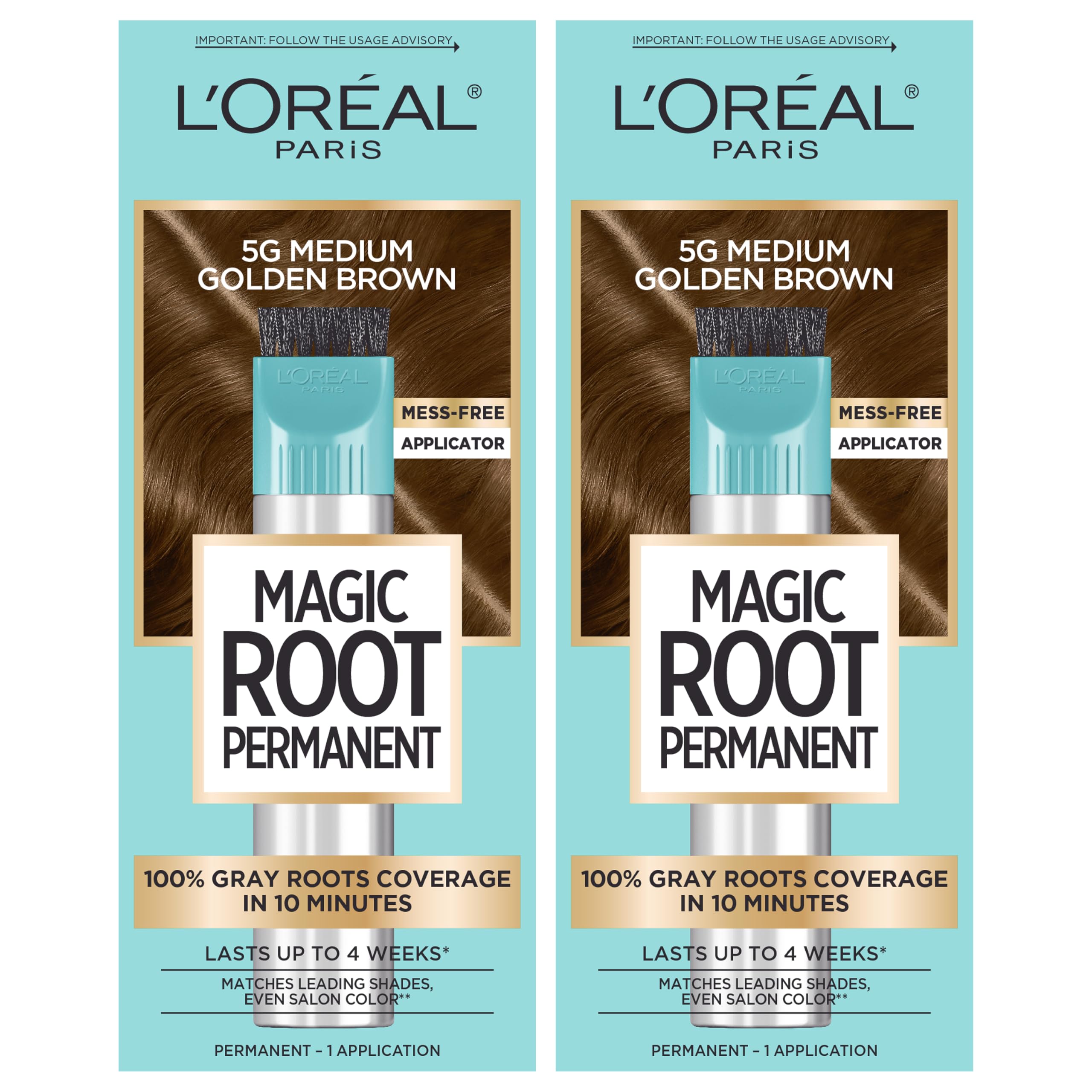 L’Oréal Paris Magic Root Rescue bottle shows fast 10-minute gray coverage.