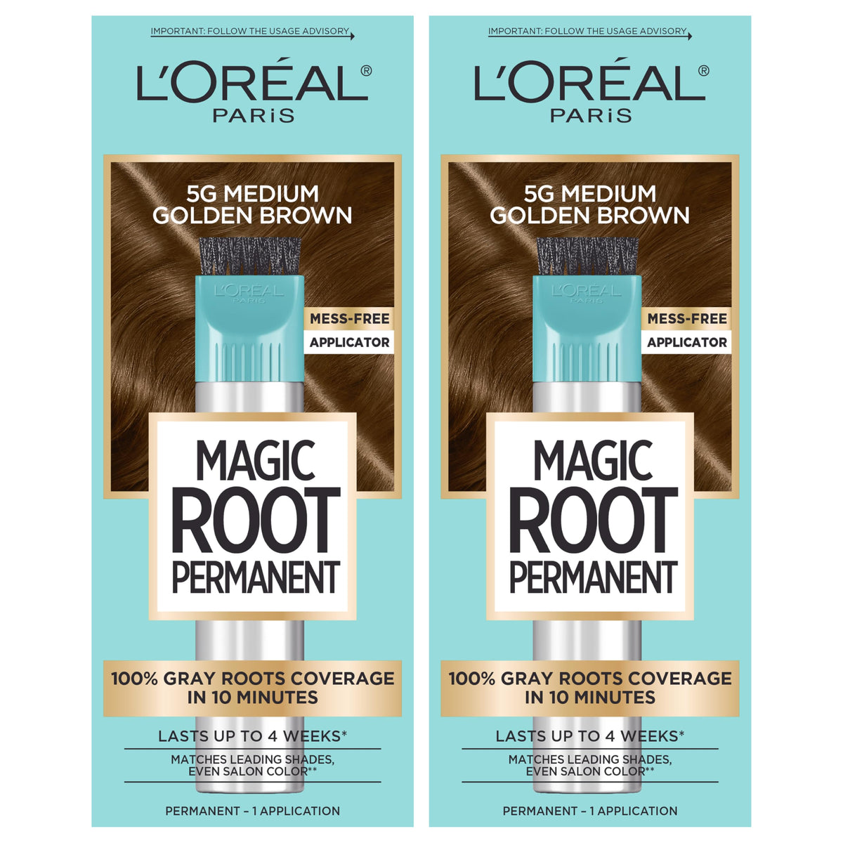 L’Oréal Paris Magic Root Rescue bottle shows fast 10-minute gray coverage.
