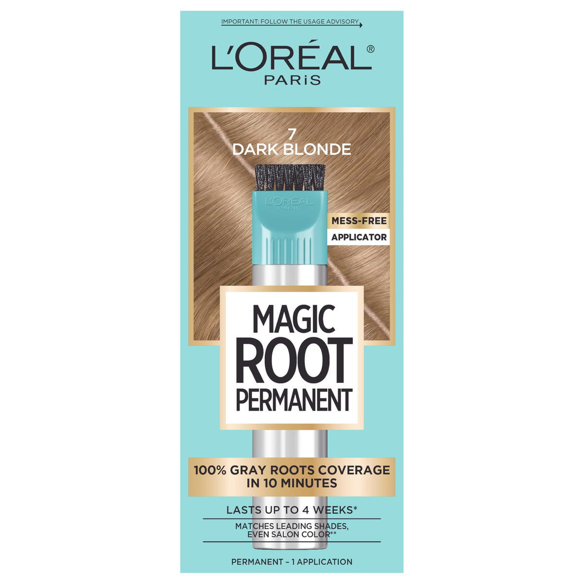 L'Oreal Paris Magic Root Rescue packaging front view for quick root touch-ups.