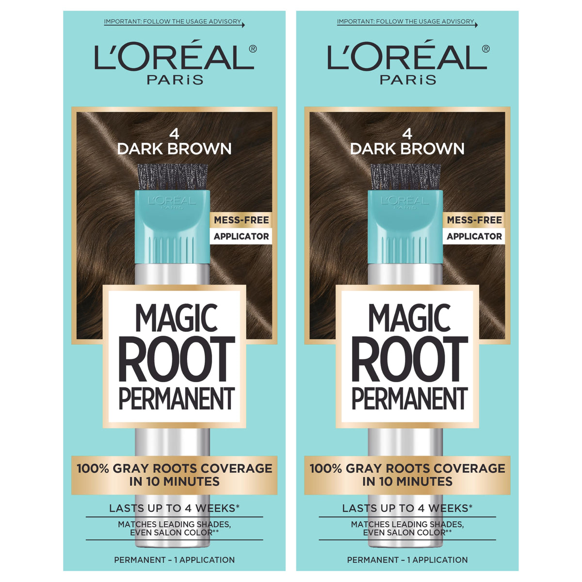 L'Oreal Paris Magic Root Rescue quick precision brush enables fast root touchups.