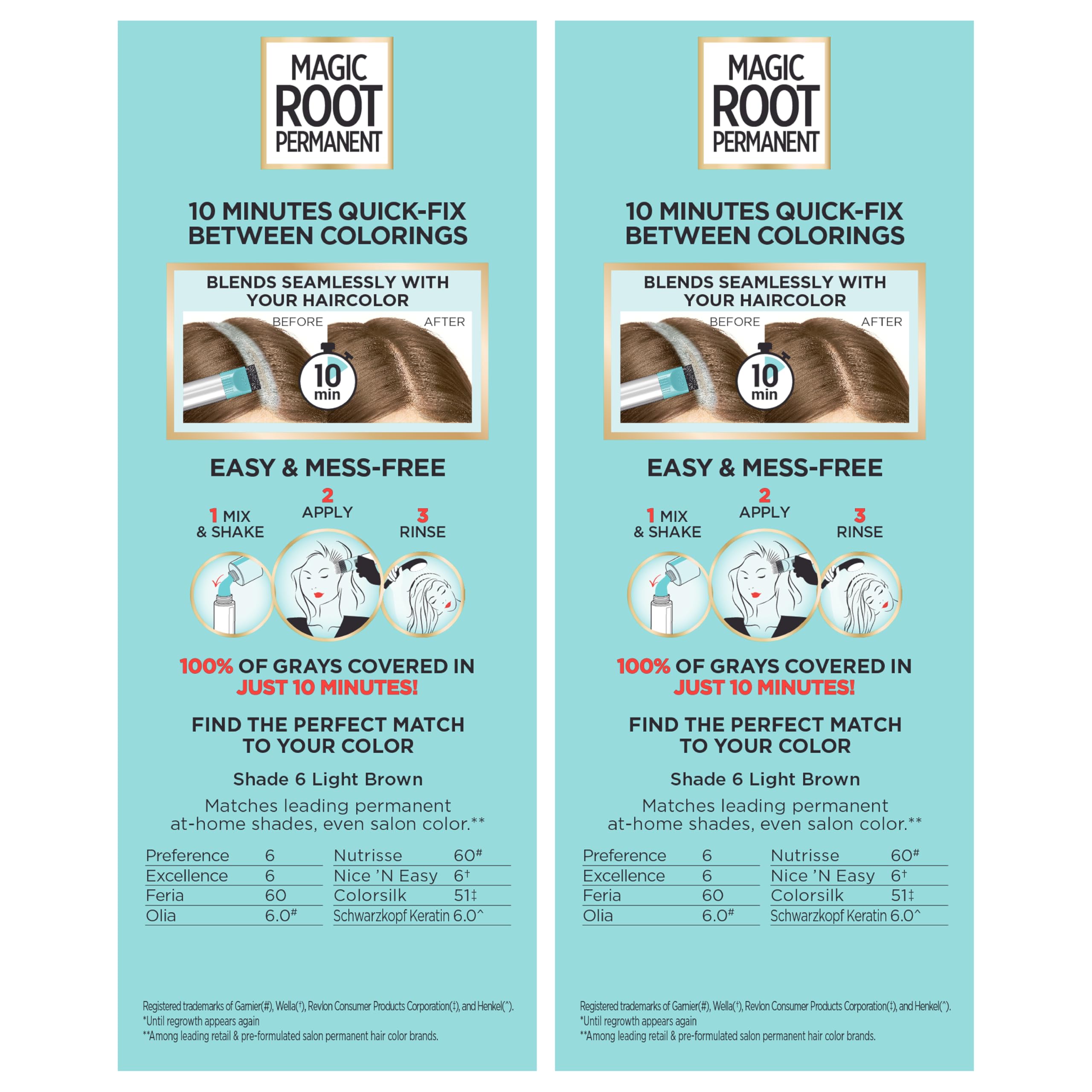 L’Oréal Paris Magic Root Rescue two-pack box with dual color tubes for multiple applications.