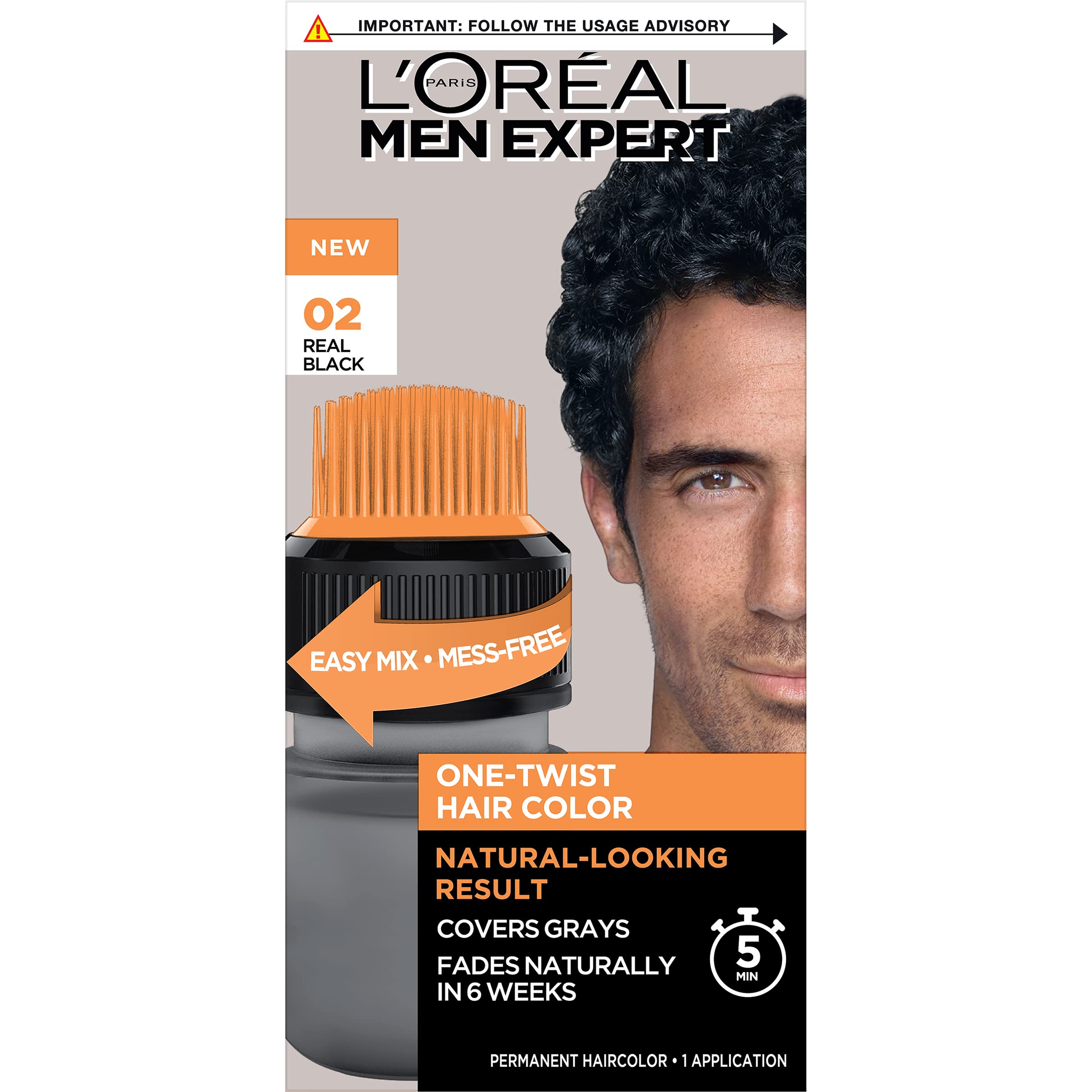 L'Oreal Paris Men Expert One Twist Application Kit enables quick, mess-free gray coverage at home.