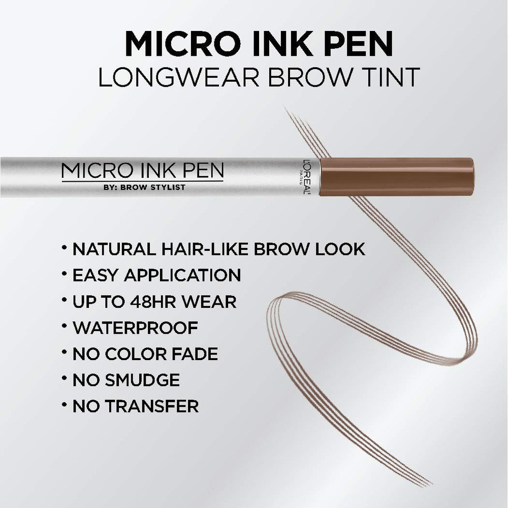 L’Oréal Paris Micro Ink Pen, delineado preciso de cejas para un look natural.