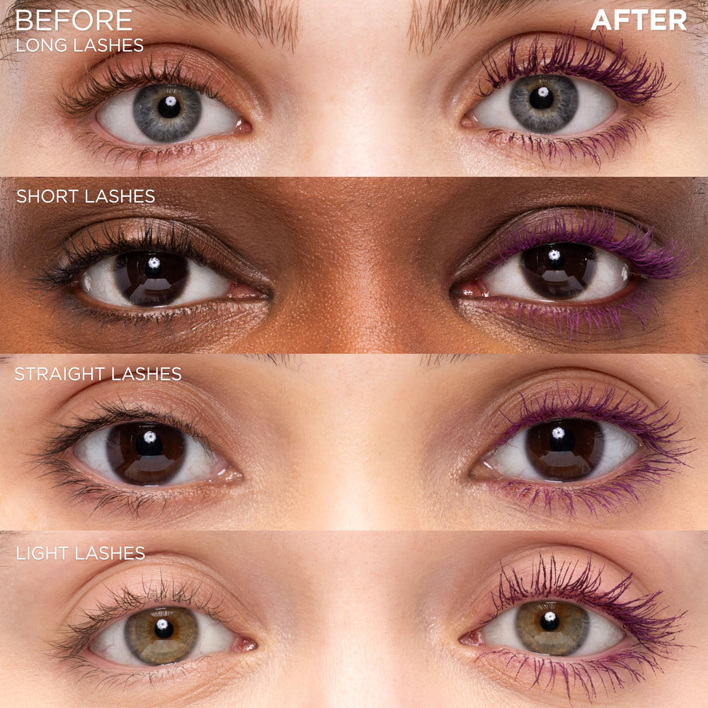 L'Oreal Paris Original Voluminous Mascara deep violet shade on lashes