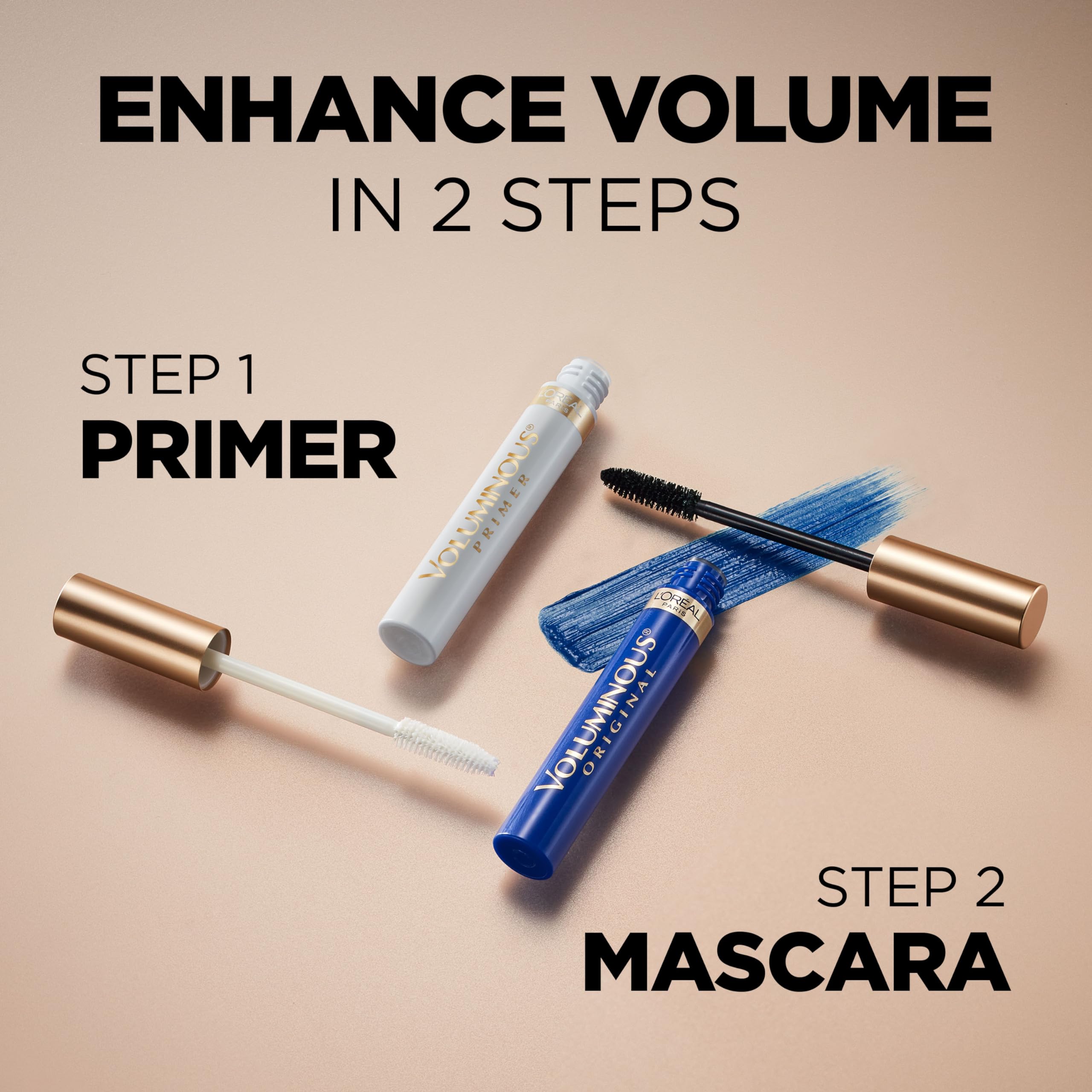 L’Oréal Paris Voluminous Mascara on natural lashes shows soft feel and smudge resistance.