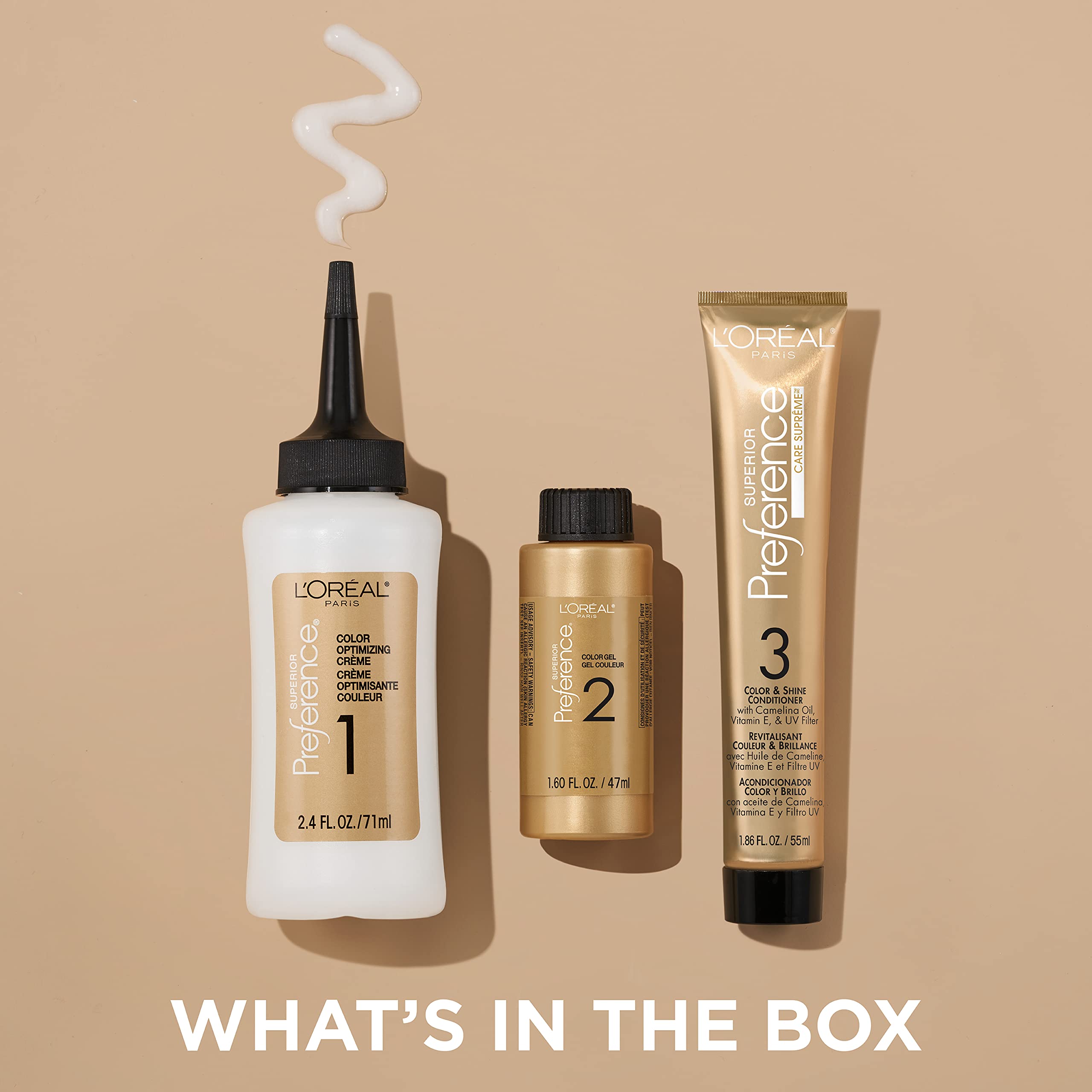 L'Oreal Paris permanent hair color bottle ready for at-home application and durable shade.