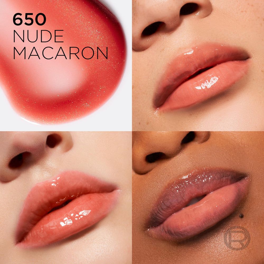 L’Oréal Paris Plump Ambition Lip Oil con aplicador almohadilla masajeante para aplicación suave.