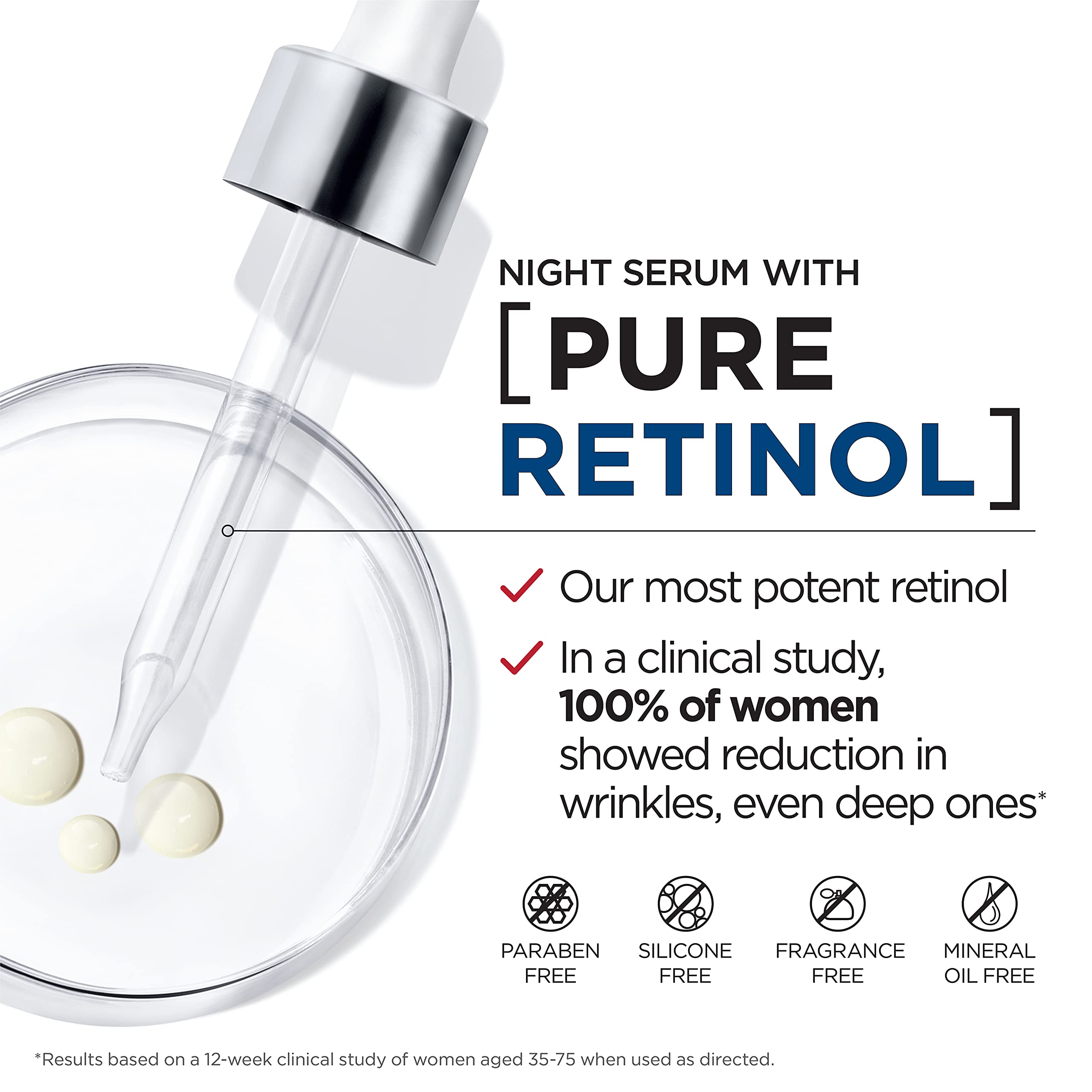 Revitalift night serum dropper enables precise nighttime retinol dosing
