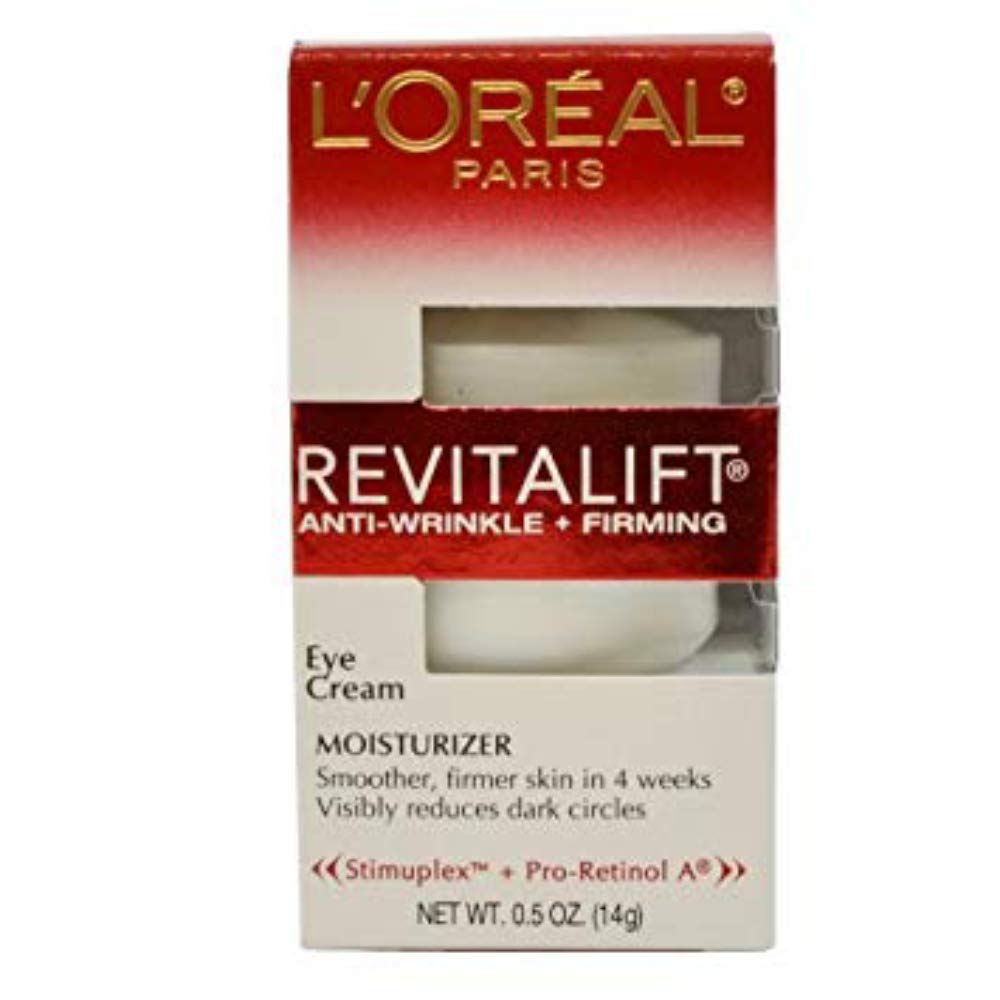 Crema de ojos Revitalift de L’Oréal Paris, envase, ayuda a suavizar líneas y a la zona ocular.