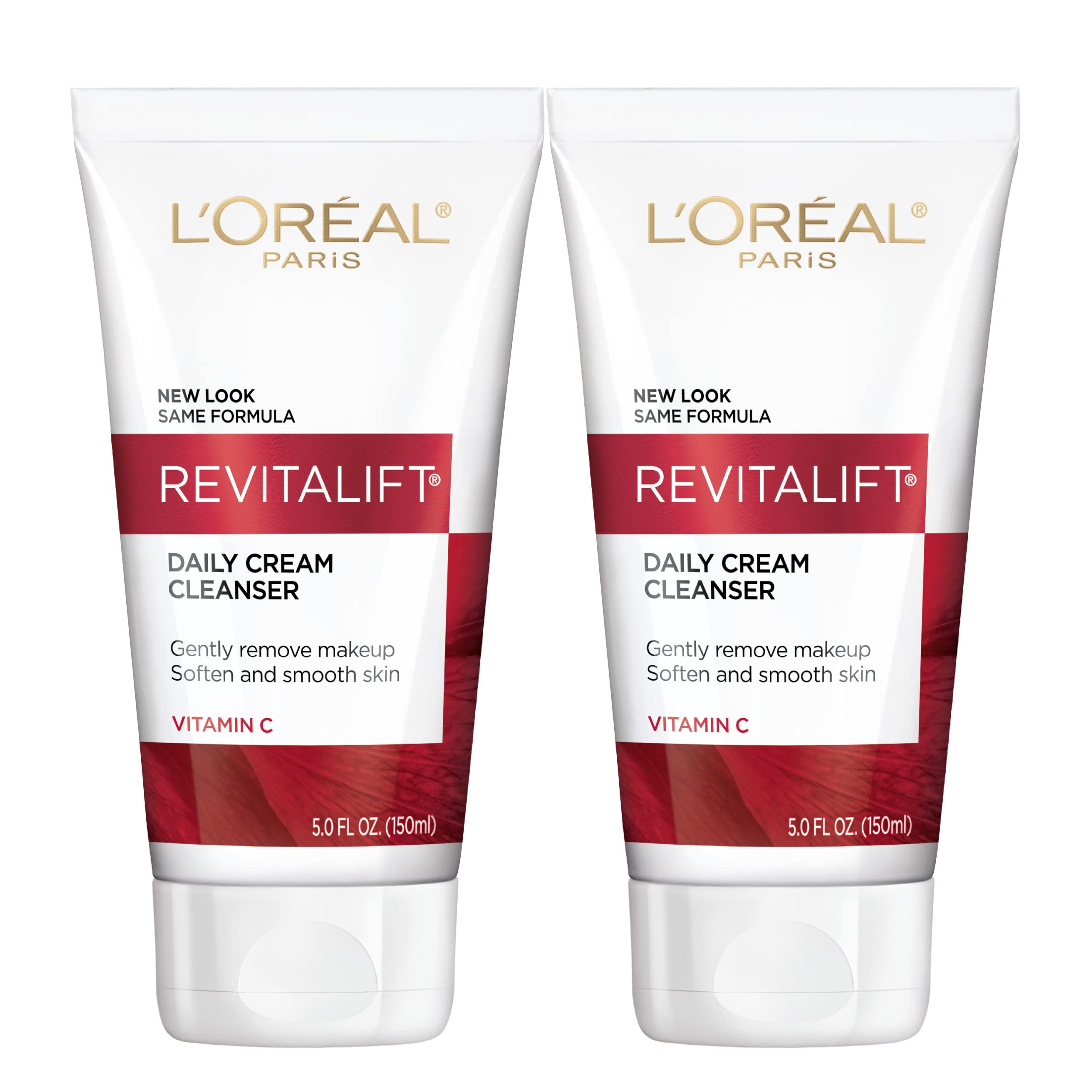 L'Oreal Paris Revitalift Daily Cream Cleanser en botella desmaquilla y limpia suavemente.
