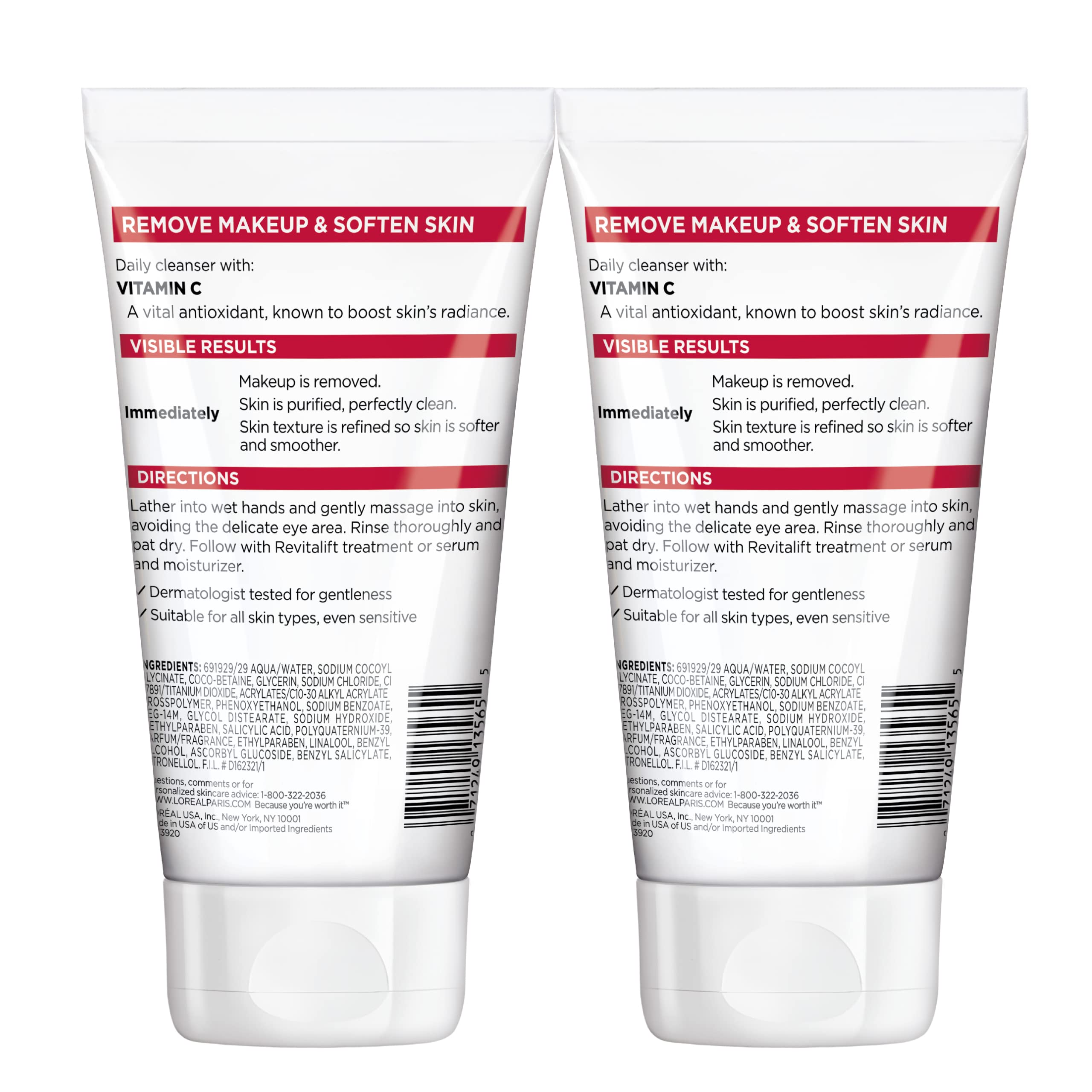 Uso diario con Revitalift Daily Cream Cleanser mañana y noche.