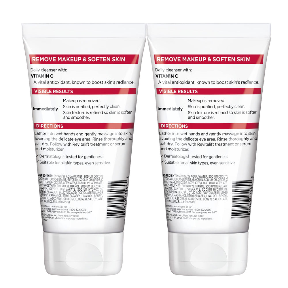 Uso diario con Revitalift Daily Cream Cleanser mañana y noche.