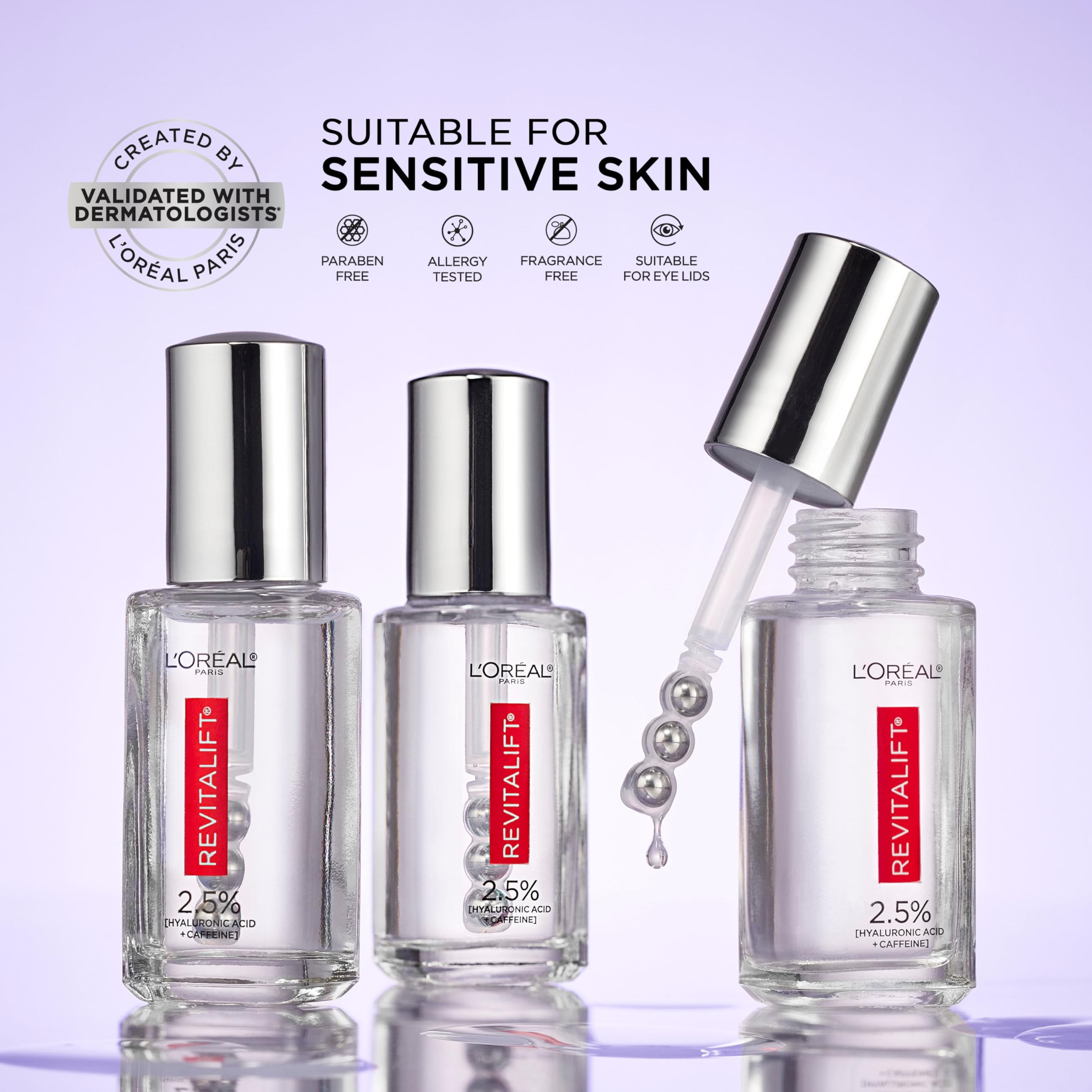 L'Oreal Paris Revitalift eye serum fragrance-free formula for sensitive skin