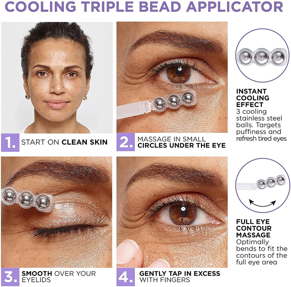 L'Oréal Paris Revitalift Filler Sérum para ojos, efecto refrescante del aplicador para mirada descansada.