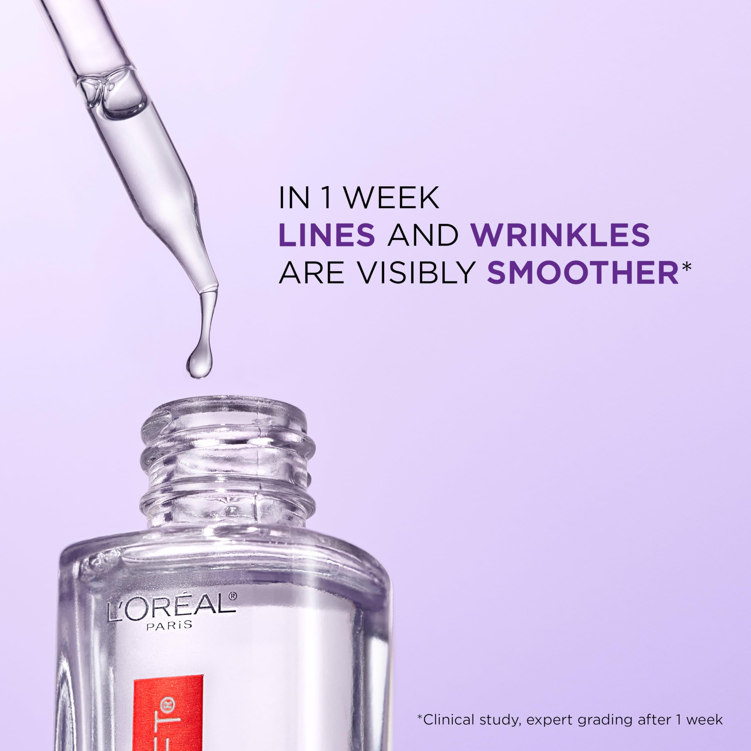 Texture swatch of L'Oreal Paris Revitalift gel-serum showing a lightweight finish.