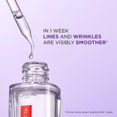 Texture swatch of L'Oreal Paris Revitalift gel-serum showing a lightweight finish.