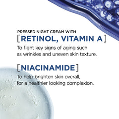 Close-up texture of L'Oreal Paris Revitalift pressed night cream