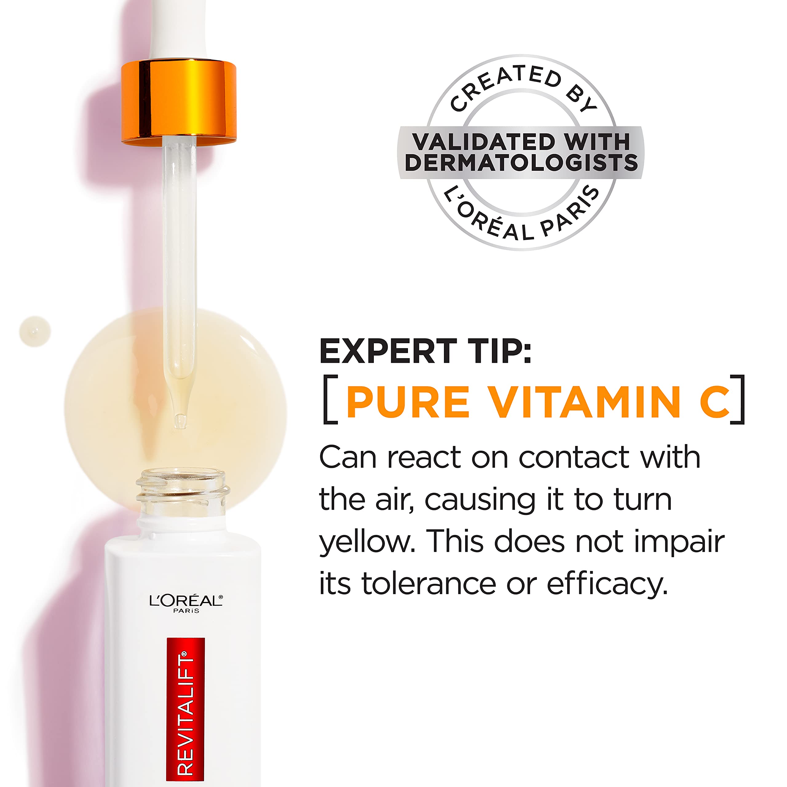 Skin texture appears smoother after applying Revitalift serum.