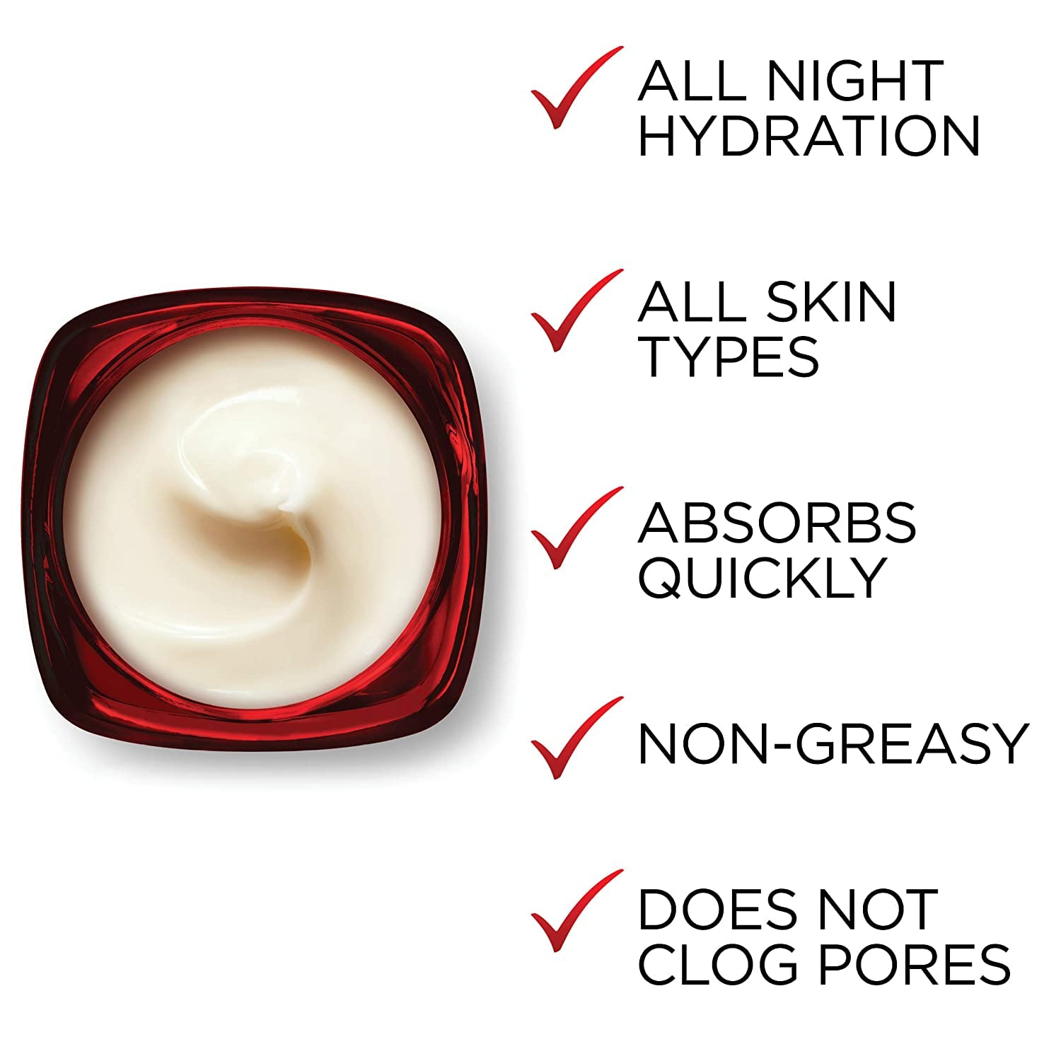 L'Oreal Paris Revitalift Triple Power: textura cremosa que hidrata toda la noche.