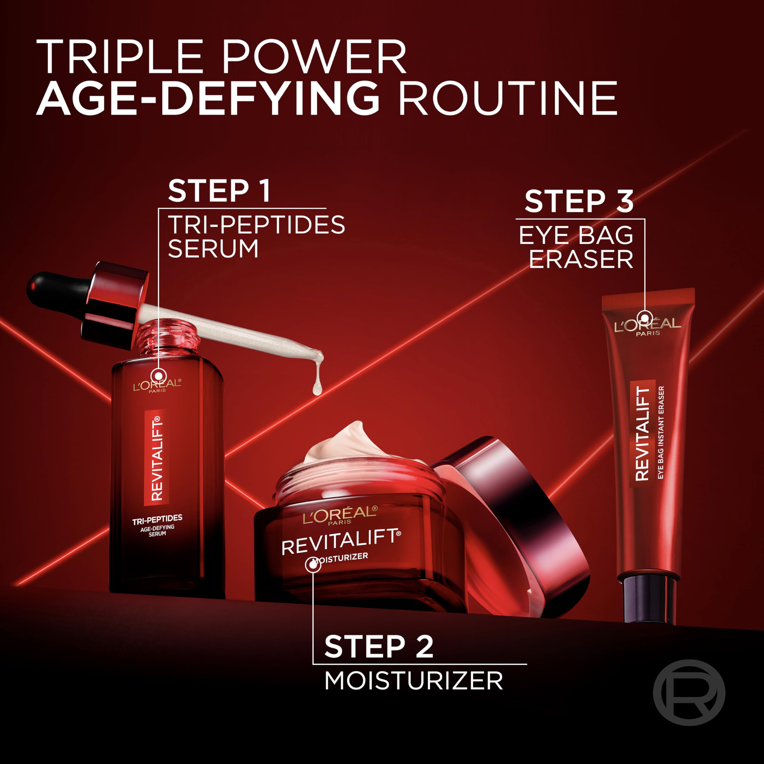 Before and after look of eye area with Revitalift Triple Power