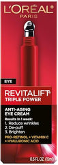 L'Oreal Paris Revitalift eye cream close-up of wrinkles seeking smoothing
