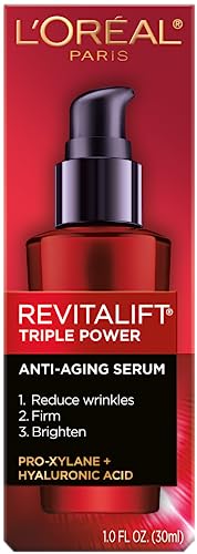 L'Oreal Paris Revitalift Triple Power serum pump closeup and hydration