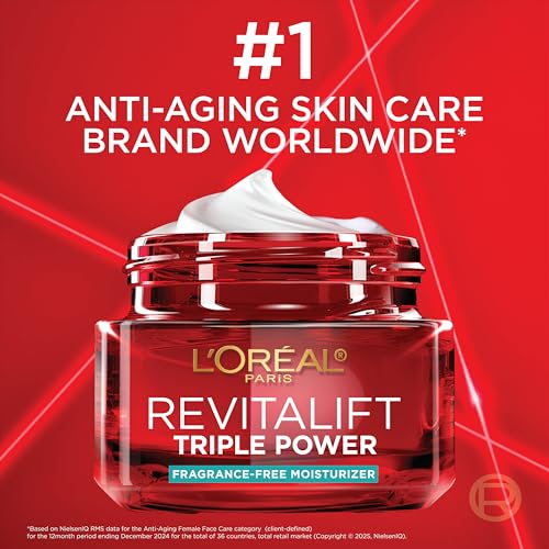 L'Oréal Paris Revitalift Triple Power, sin fragancia, cuidado suave para piel sensible