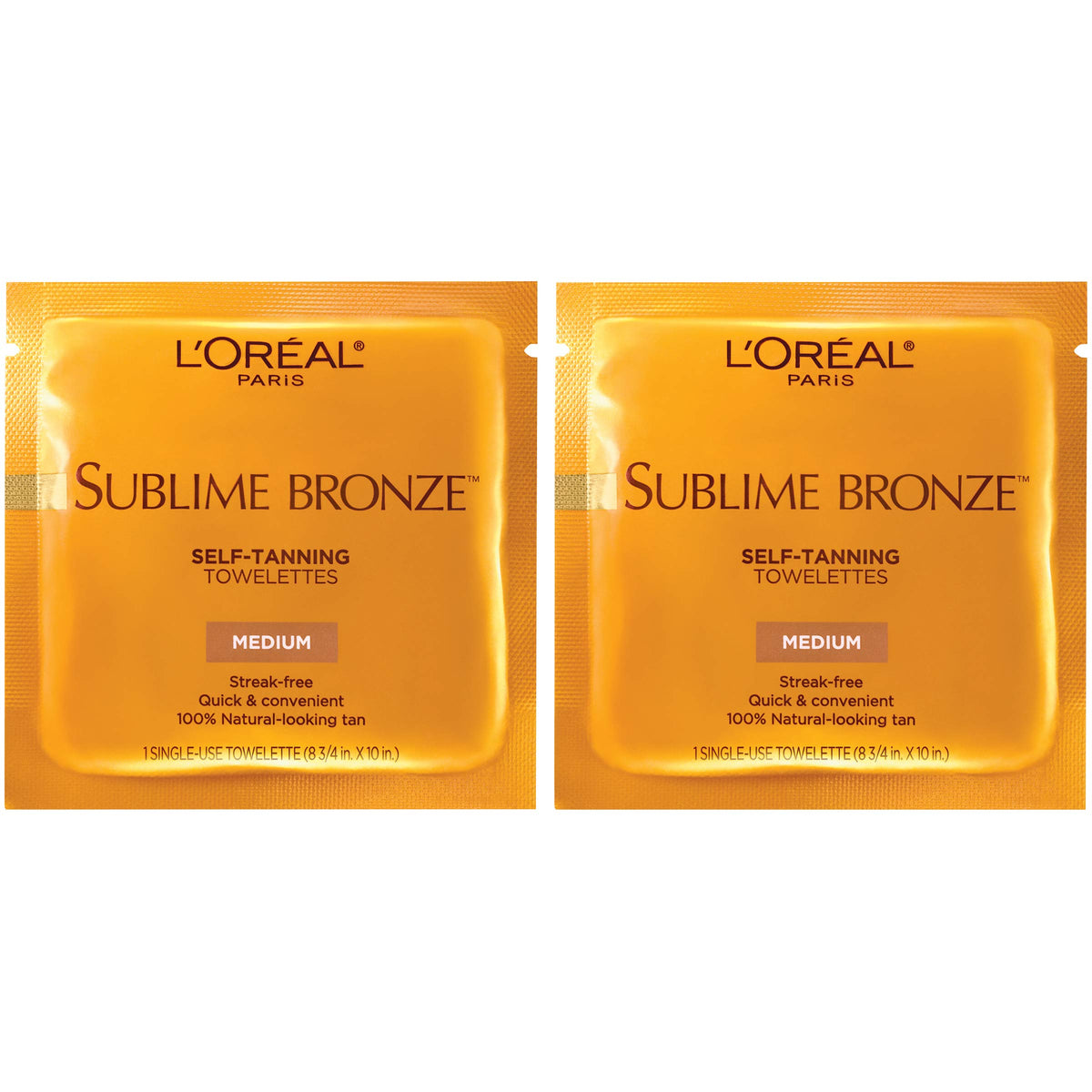L'Oreal Paris Sublime Bronze toallitas autobronceadoras, empaque compacto para retoques rápidos
