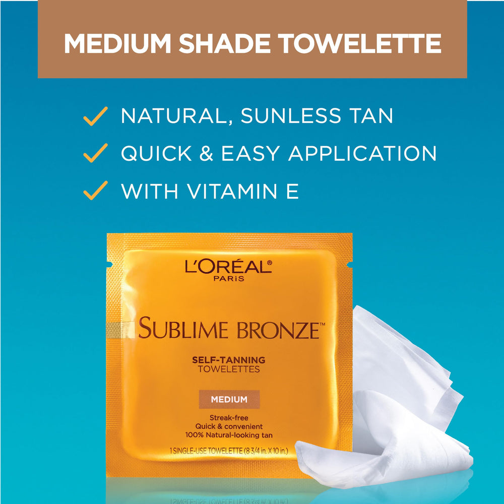 Toallita Sublime Bronze de L'Oreal Paris para bronceado natural sin rayas