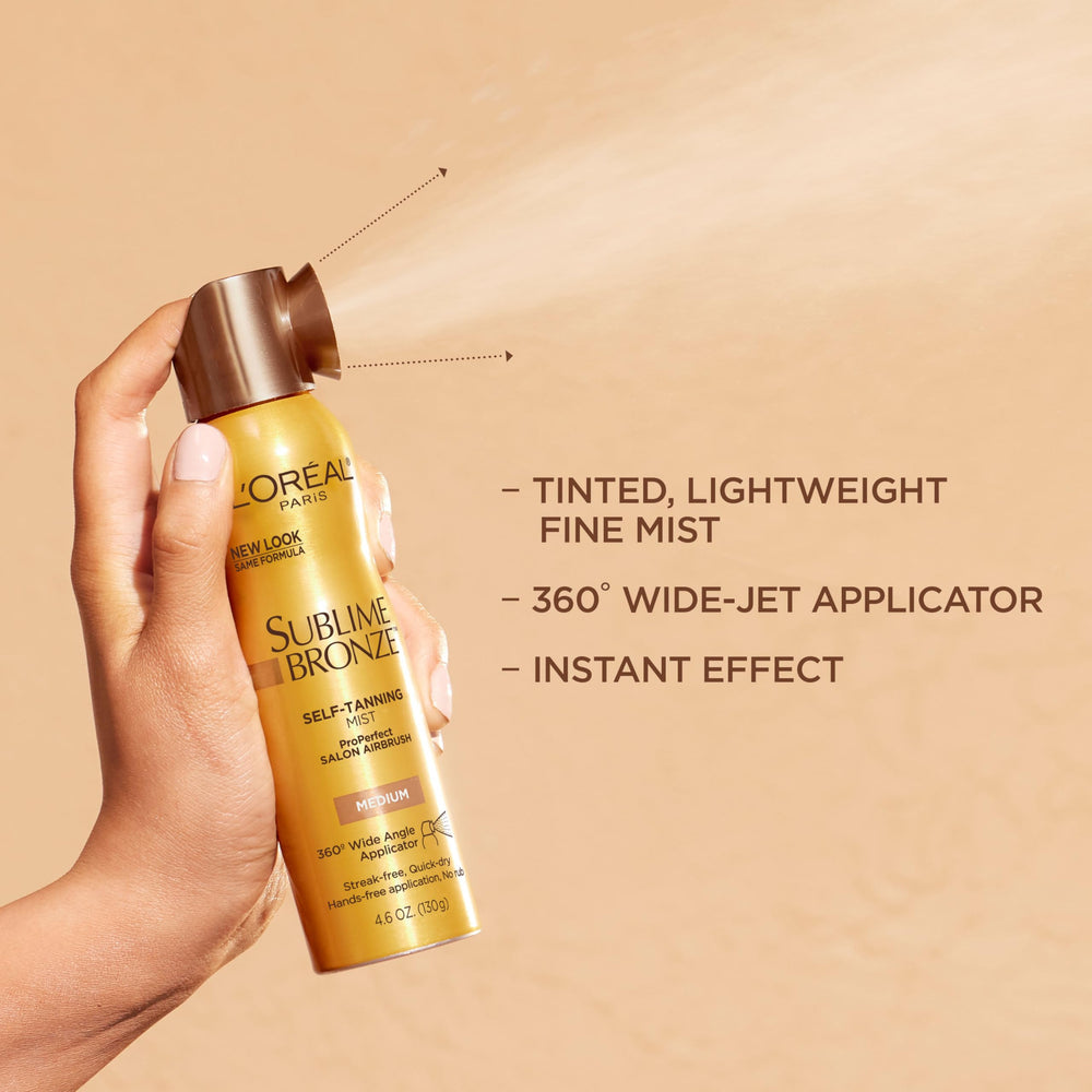 L'Oreal Paris Sublime Bronze Self-Tanning Mist seco-rapido: secado cómodo.